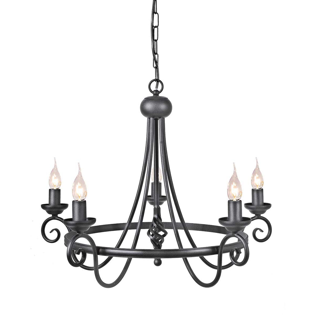 Pendelleuchte Harlech (schwarz) 5x - Elstead Lighting