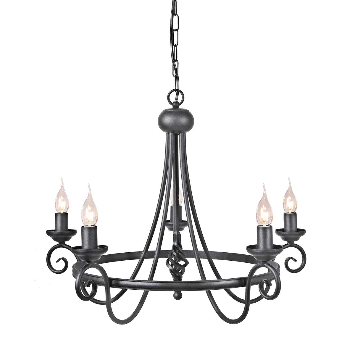Pendelleuchte Harlech (schwarz) 5x - Elstead Lighting
