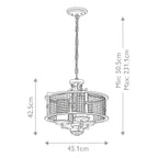 Pendelleuchte Ahrendale (Anvil Iron) 3x - Elstead Lighting