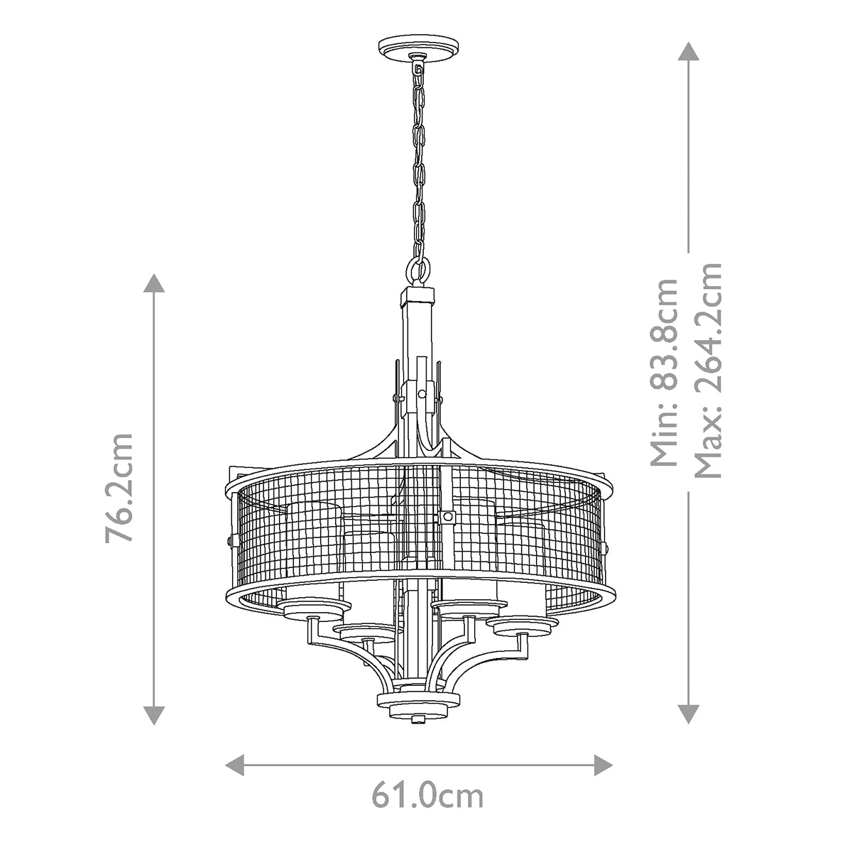 Pendelleuchte Ahrendale (Anvil Iron) 4x - Elstead Lighting