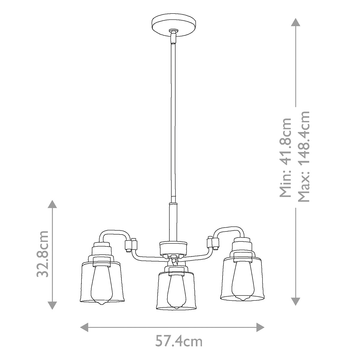 Pendelleuchte Aivian (messingfarben) 3x - Elstead Lighting