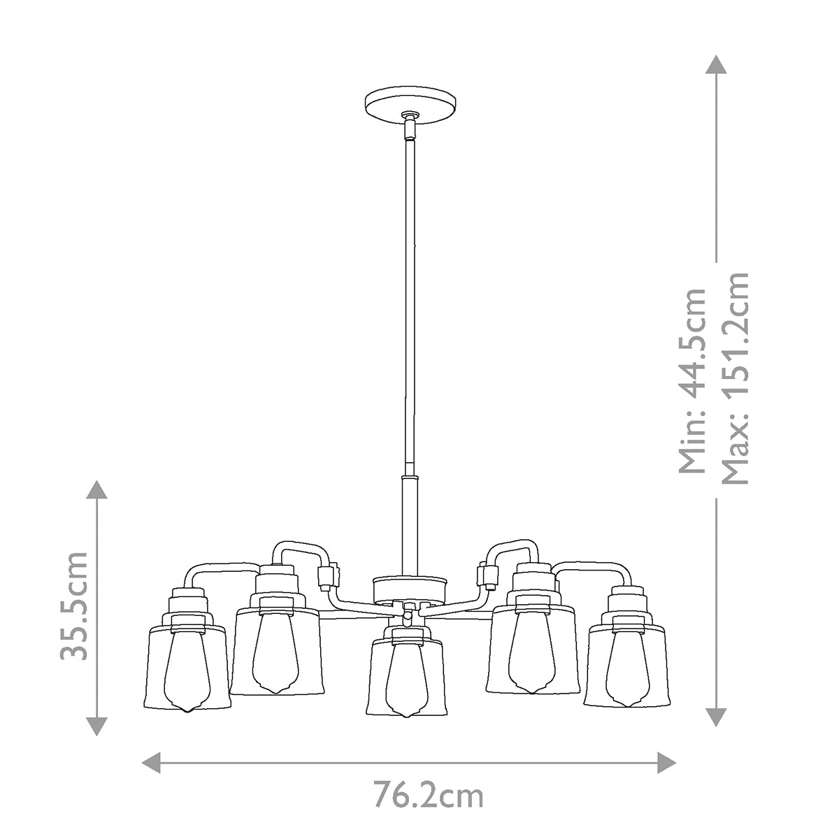 Pendelleuchte Aivian (messingfarben) 5x - Elstead Lighting