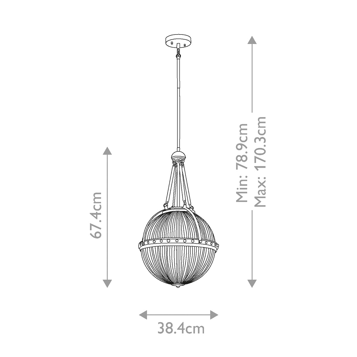 Pendelleuchte Aster (Nickel) 3x - Elstead Lighting