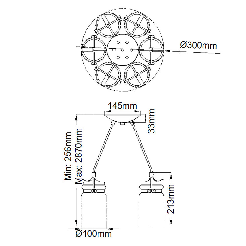Pendelleuchte Brinley (messingfarben) 6x - Elstead Lighting