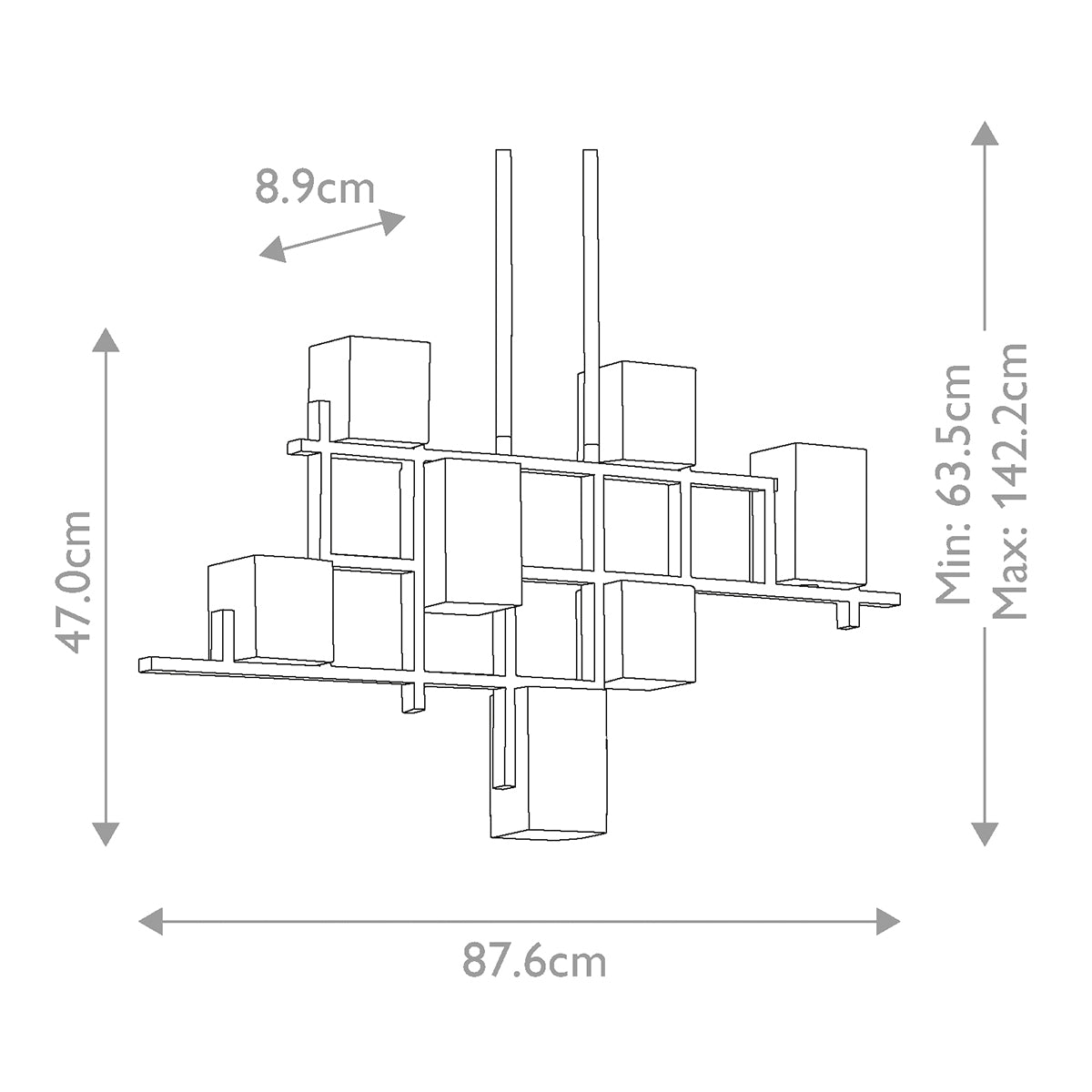 Pendelleuchte City Lights (Classic Pewter) 7x - Elstead Lighting