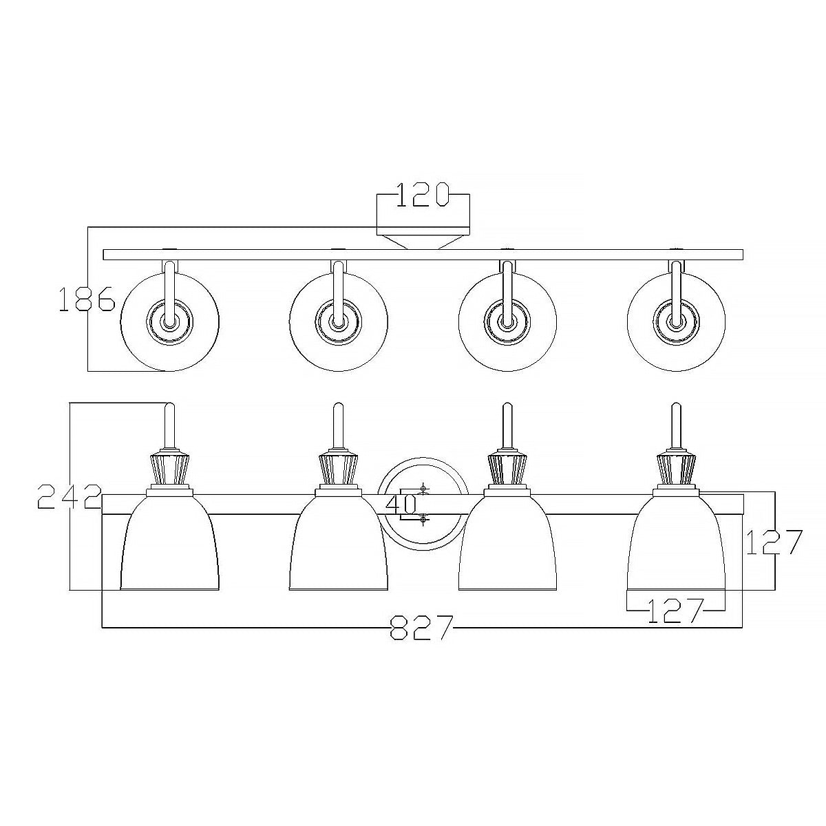 Bad-Wandleuchte Cora (verchromt) 4x - Elstead Lighting
