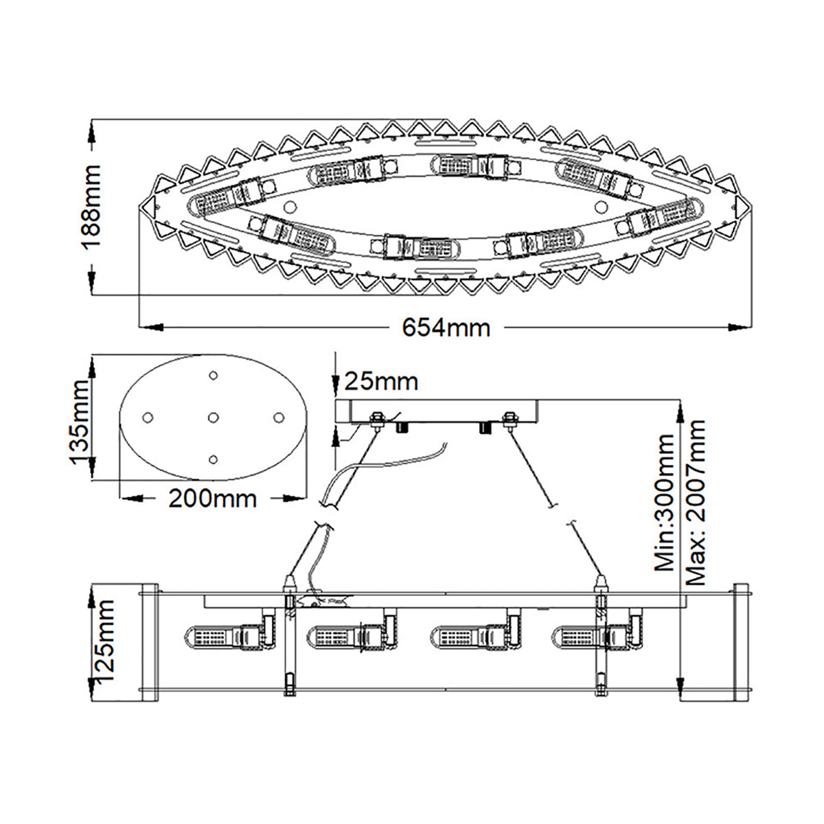 Bad-Deckenleuchte Crystal Skye (verchromt) 8x - Elstead Lighting