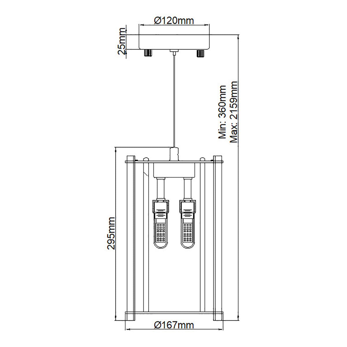 Pendelleuchte Crystal Skye (verchromt) 2x - Elstead Lighting