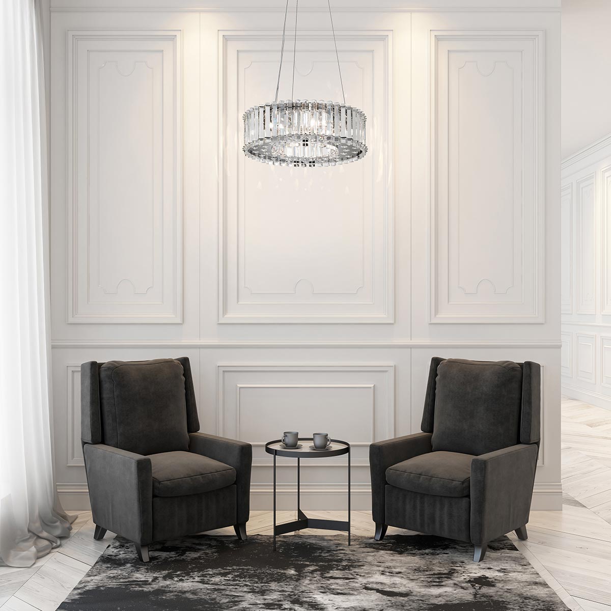 Pendelleuchte Crystal Skye (verchromt) 6x - Elstead Lighting