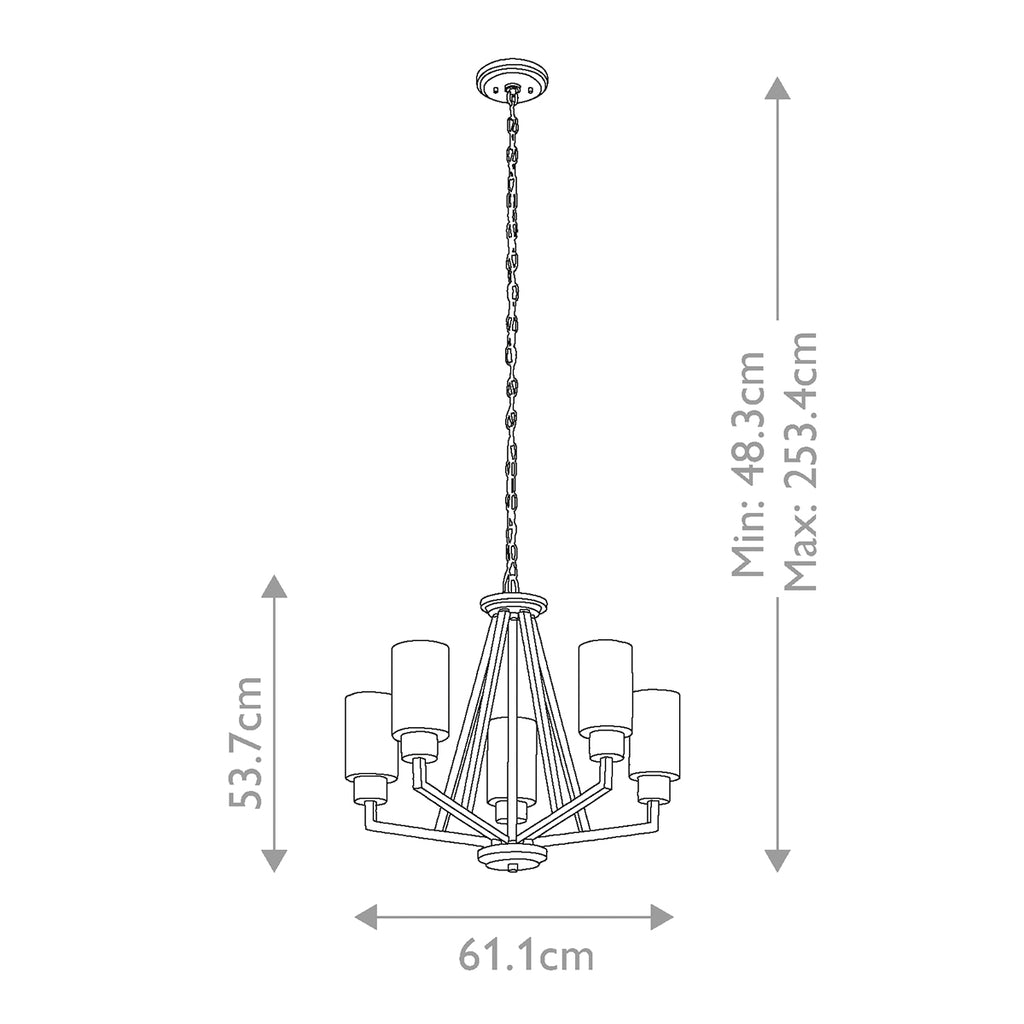 Pendelleuchte Deryn (grau) 5x - Elstead Lighting