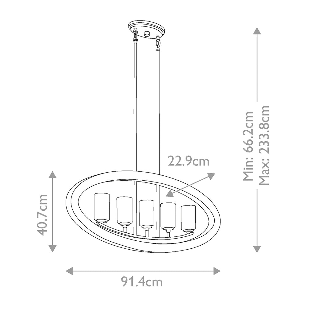 Pendelleuchte Grand Bank (grau) 5x - Elstead Lighting