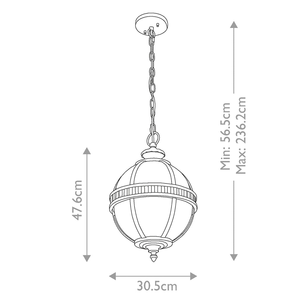 Außen-Pendelleuchte Halleron (antik bronzefarbene mit dunkler Patina) 3x - Elstead Lighting