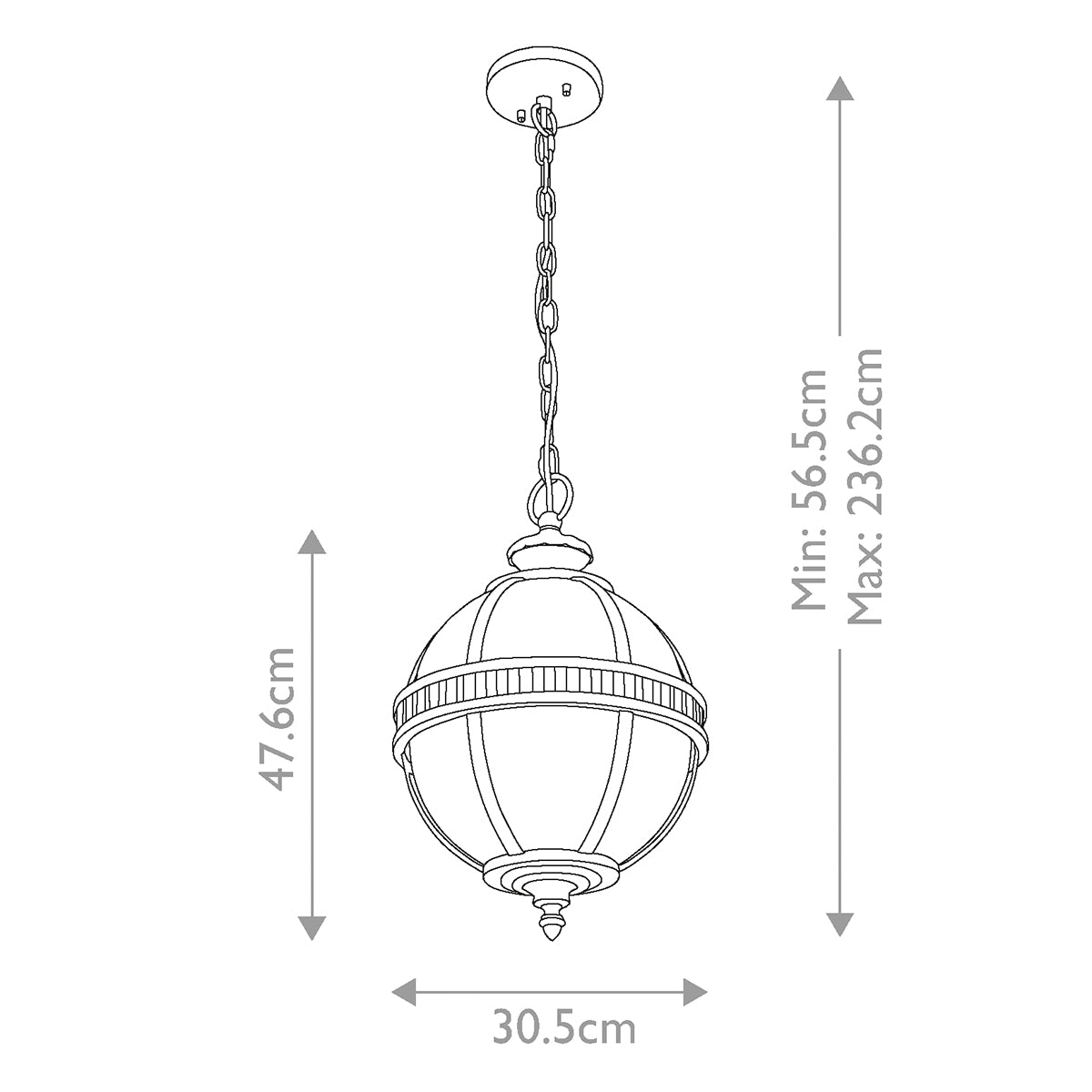 Außen-Pendelleuchte Halleron (antik bronzefarbene mit dunkler Patina) 3x - Elstead Lighting