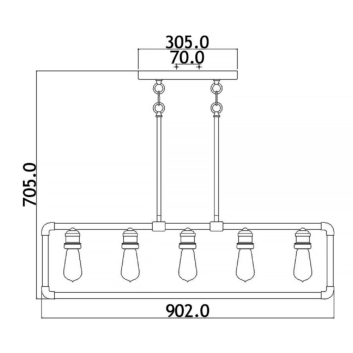 Pendelleuchte Imahn (schwarz) 5x - Elstead Lighting