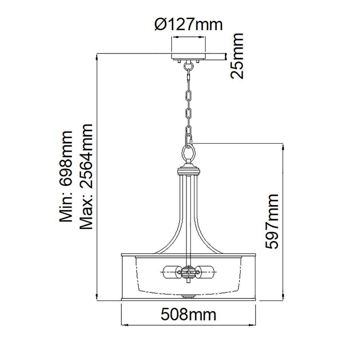 Pendelleuchte Lacey (Antique Pewter) 4x - Elstead Lighting