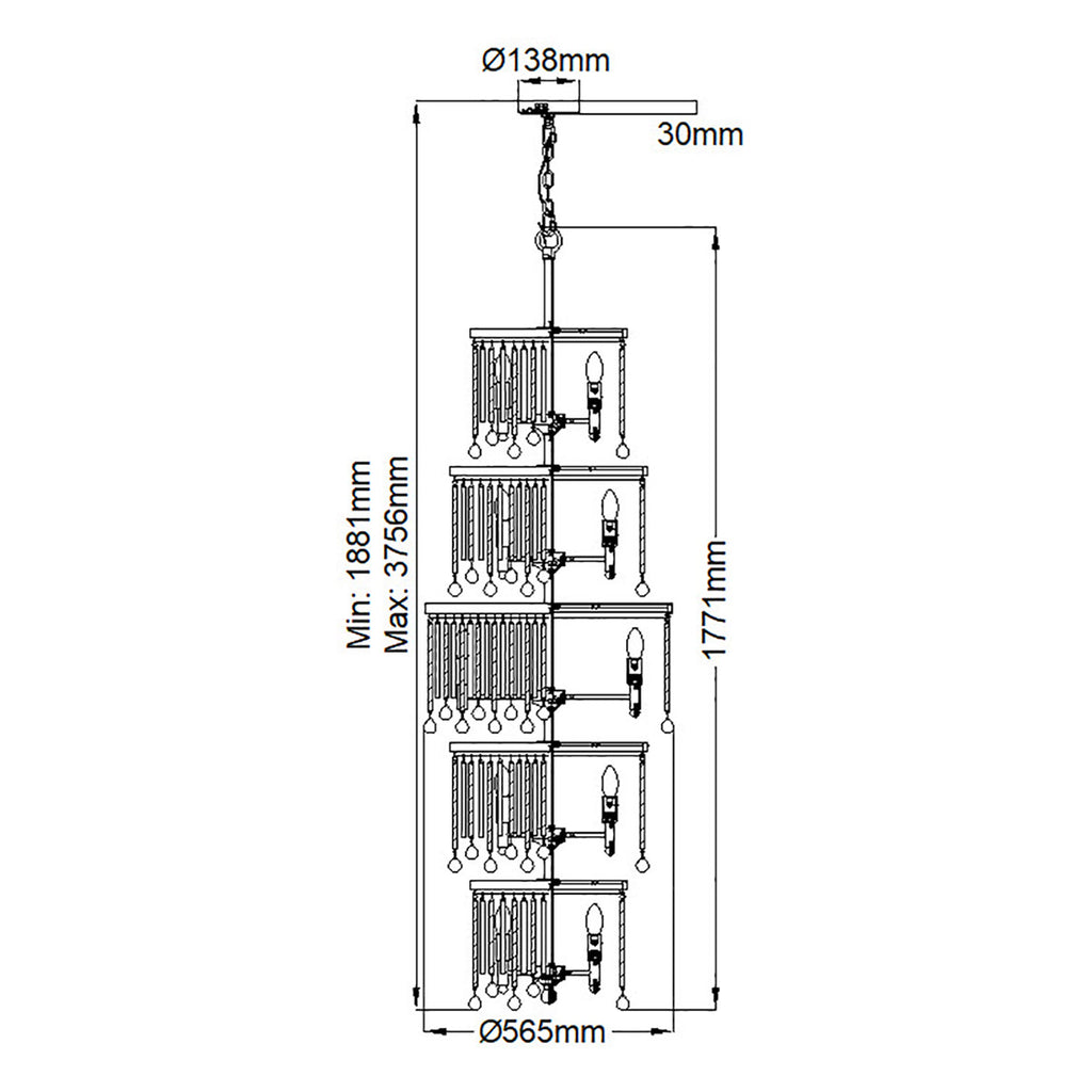 Pendelleuchte Piper (verchromt) 18x - Elstead Lighting