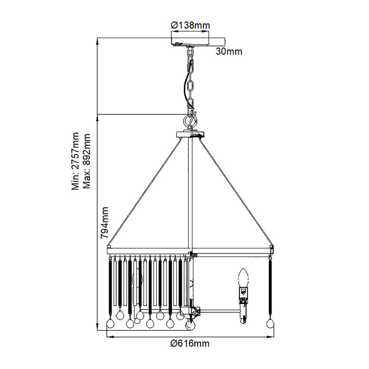 Pendelleuchte Piper (verchromt) 6x - Elstead Lighting