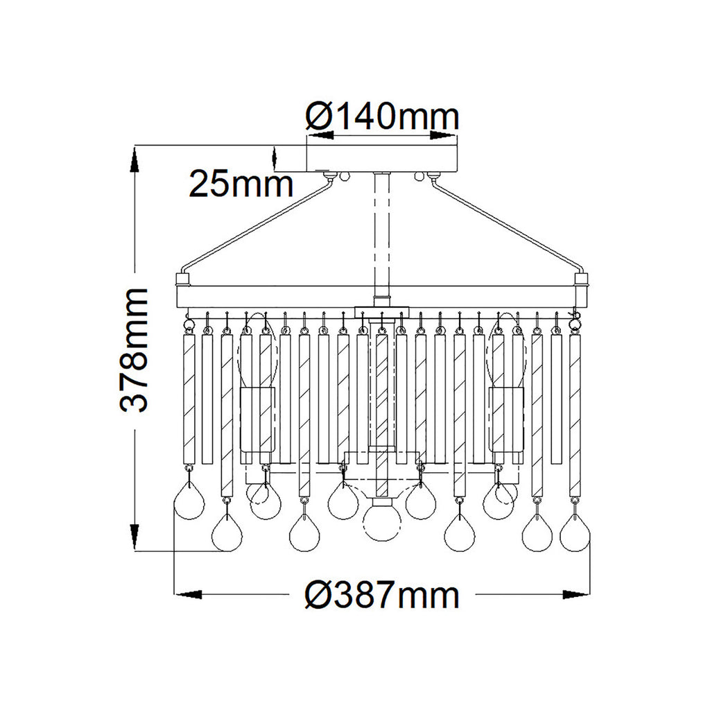 Deckenleuchte Piper (verchromt) 3x - Elstead Lighting