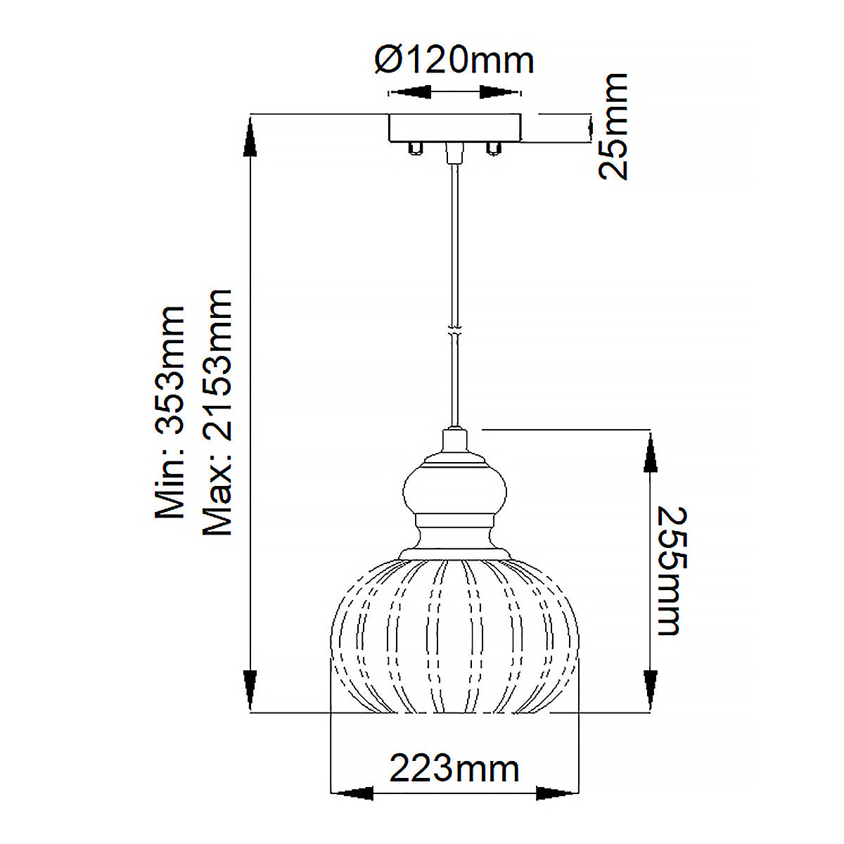 Pendelleuchte Riviera (Nickel) 1x - Elstead Lighting