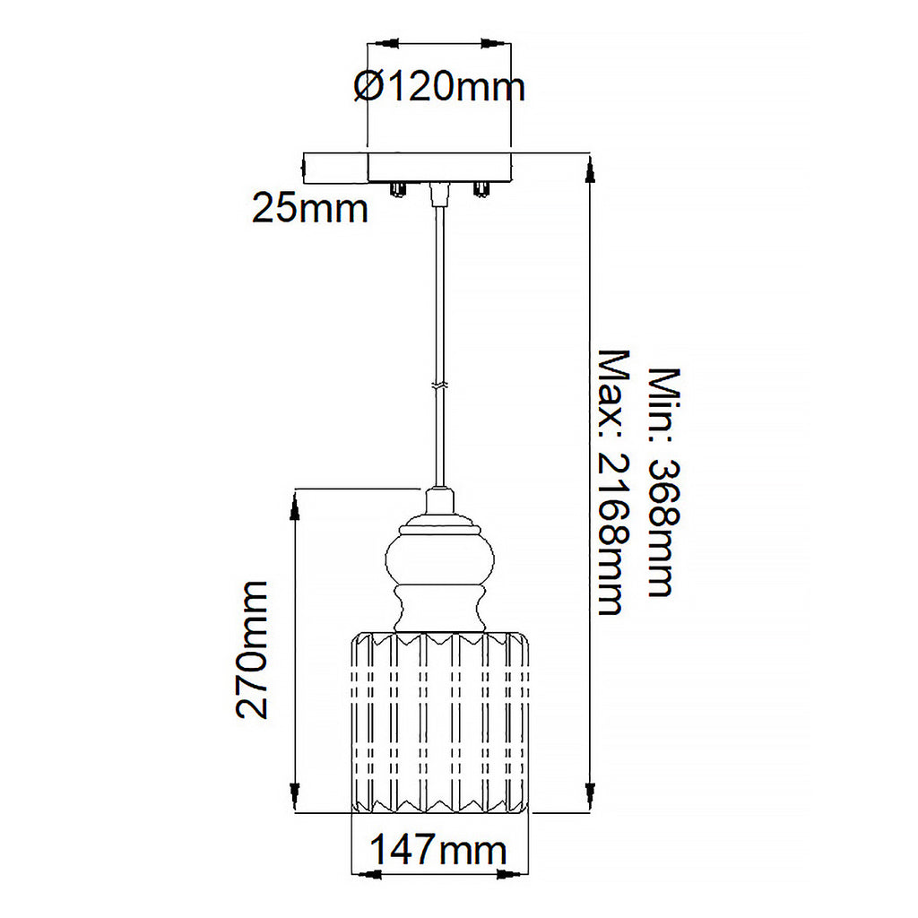 Pendelleuchte Riviera (Nickel) 1x - Elstead Lighting