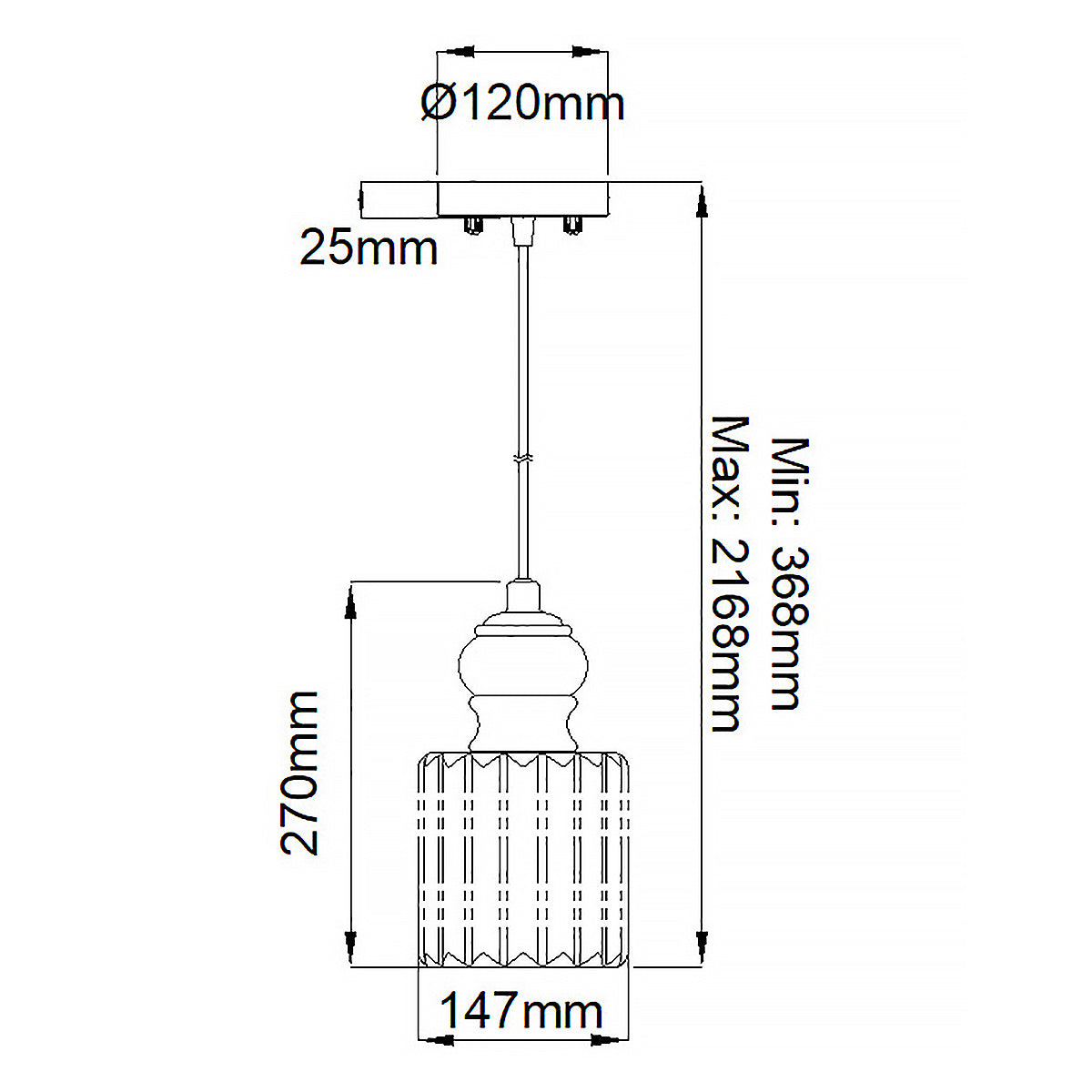 Pendelleuchte Riviera (Nickel) 1x - Elstead Lighting