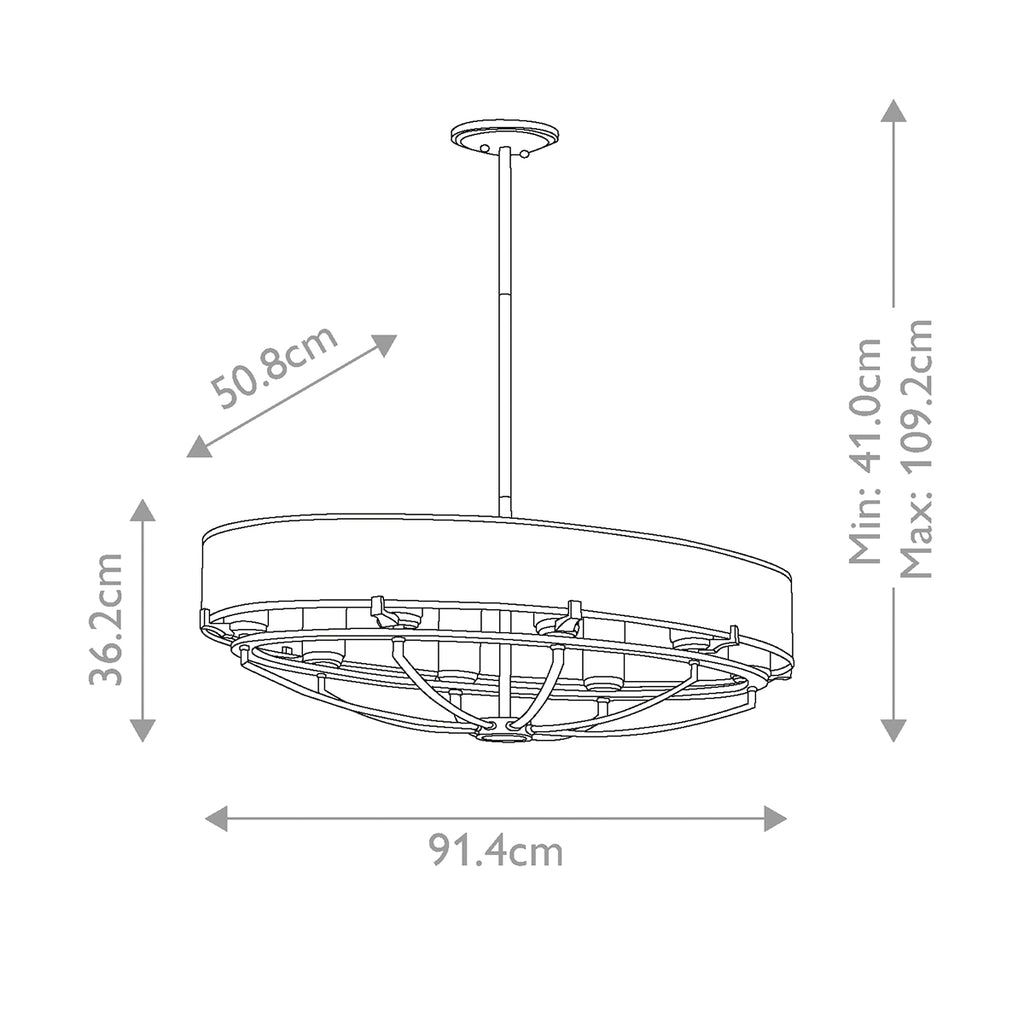 Pendelleuchte Saldana (Classic Pewter) 8x - Elstead Lighting
