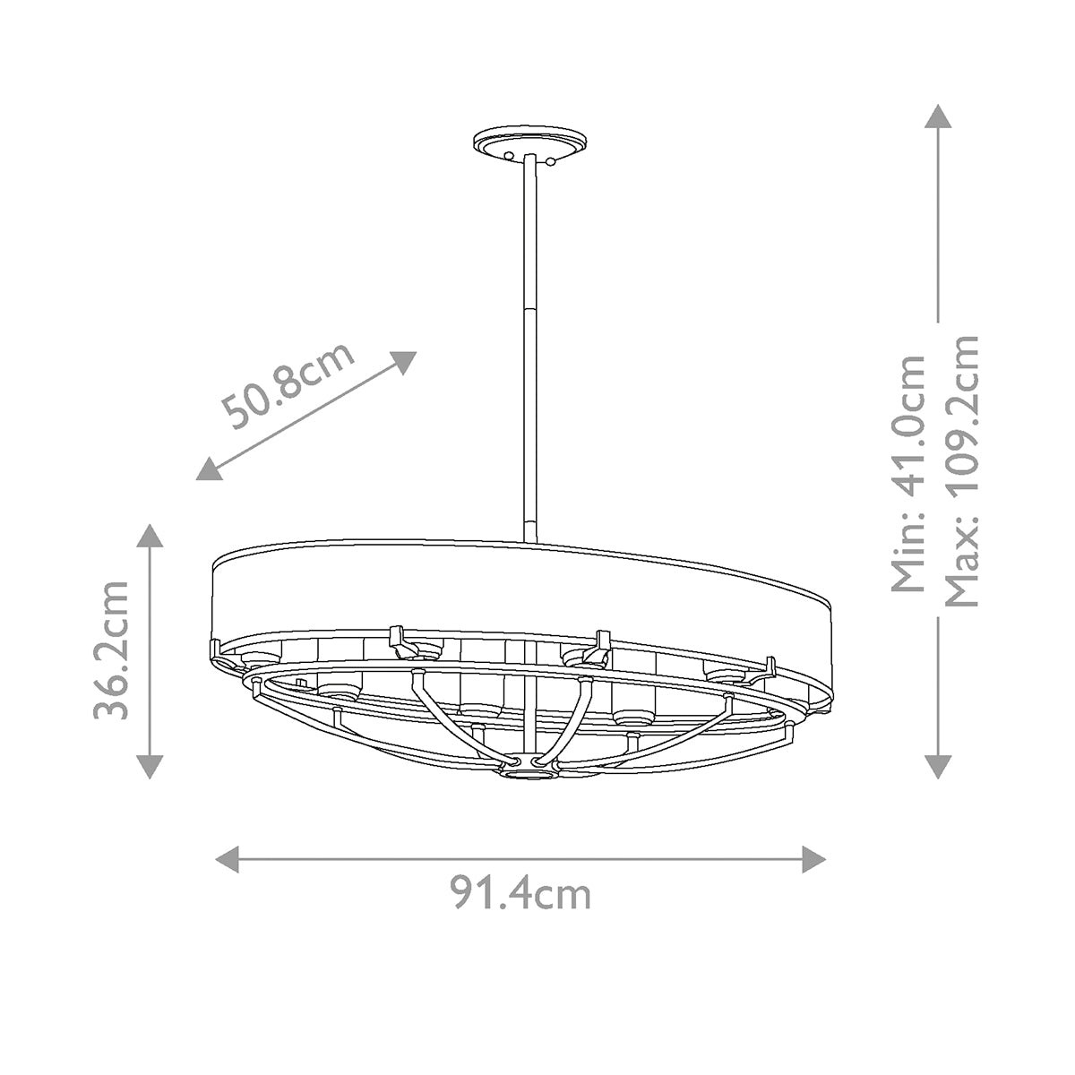 Pendelleuchte Saldana (Classic Pewter) 8x - Elstead Lighting