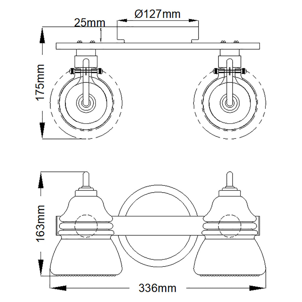 Bad-Wandleuchte Talland (verchromt) 2x - Elstead Lighting