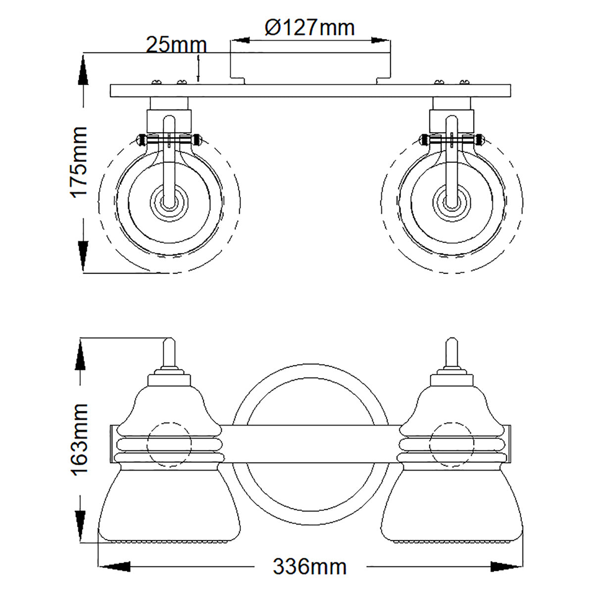 Bad-Wandleuchte Talland (verchromt) 2x - Elstead Lighting