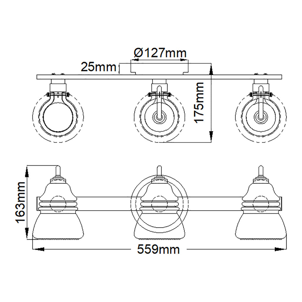 Bad-Wandleuchte Talland (verchromt) 3x - Elstead Lighting