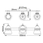 Bad-Wandleuchte Talland (verchromt) 3x - Elstead Lighting