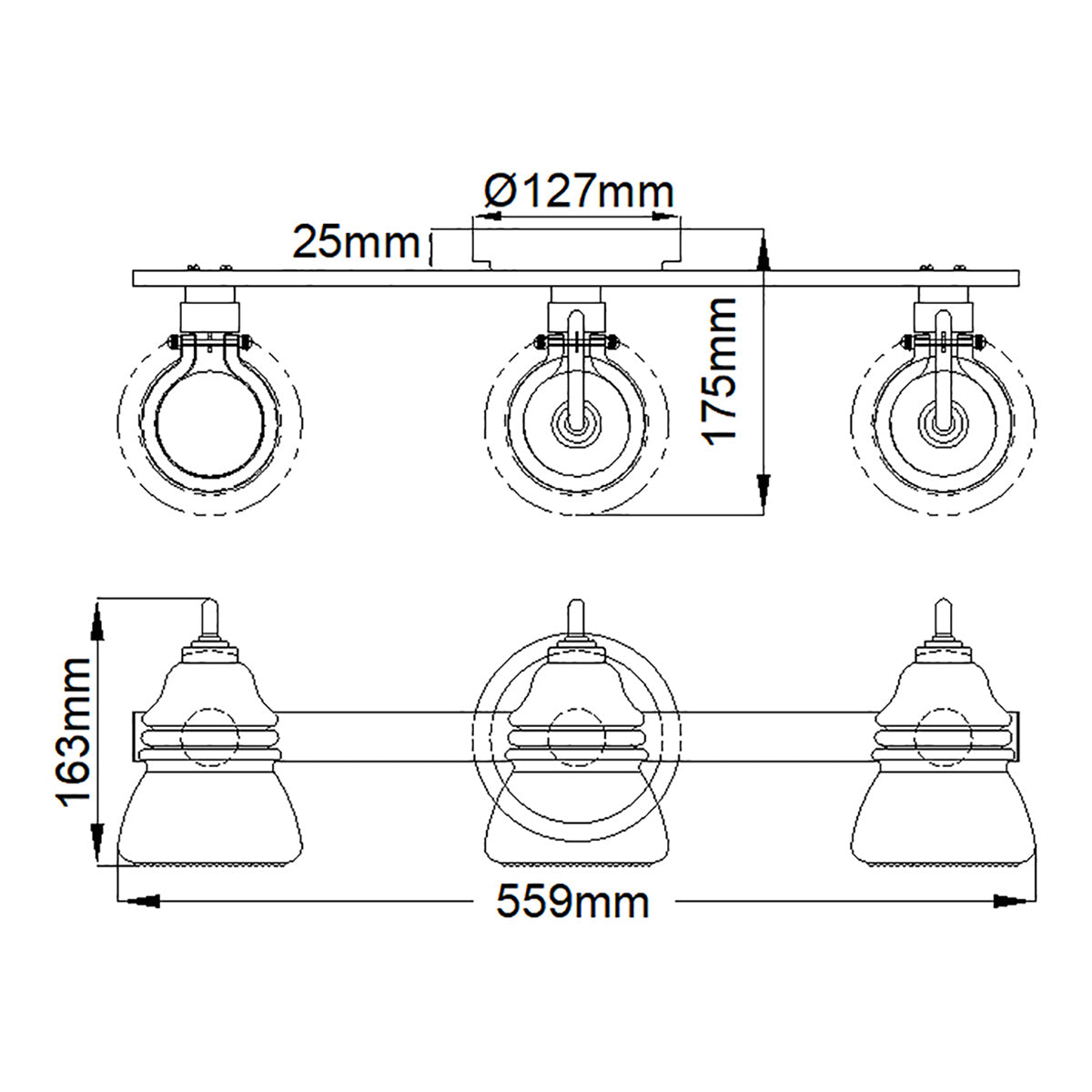 Bad-Wandleuchte Talland (verchromt) 3x - Elstead Lighting
