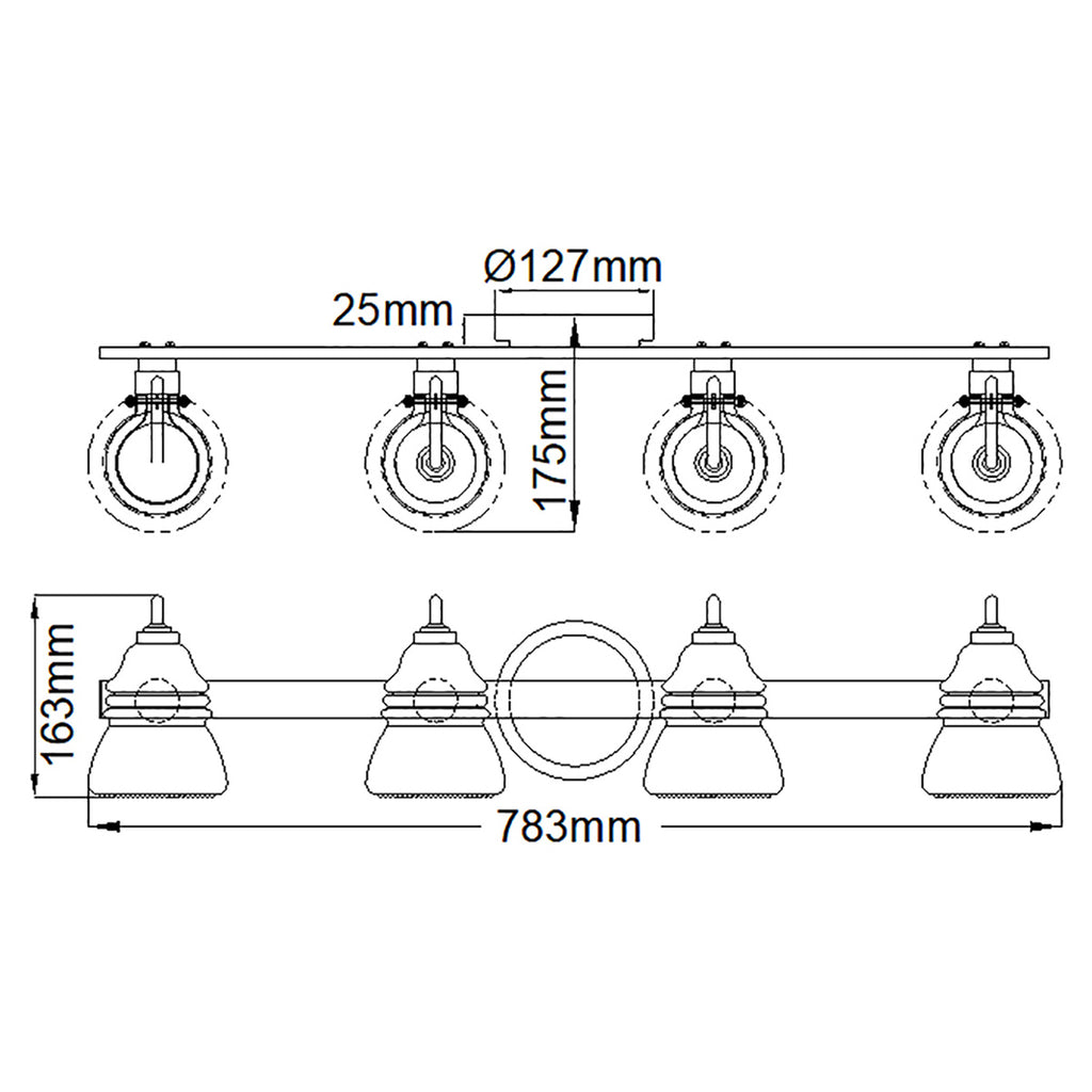 Bad-Wandleuchte Talland (verchromt) 4x - Elstead Lighting