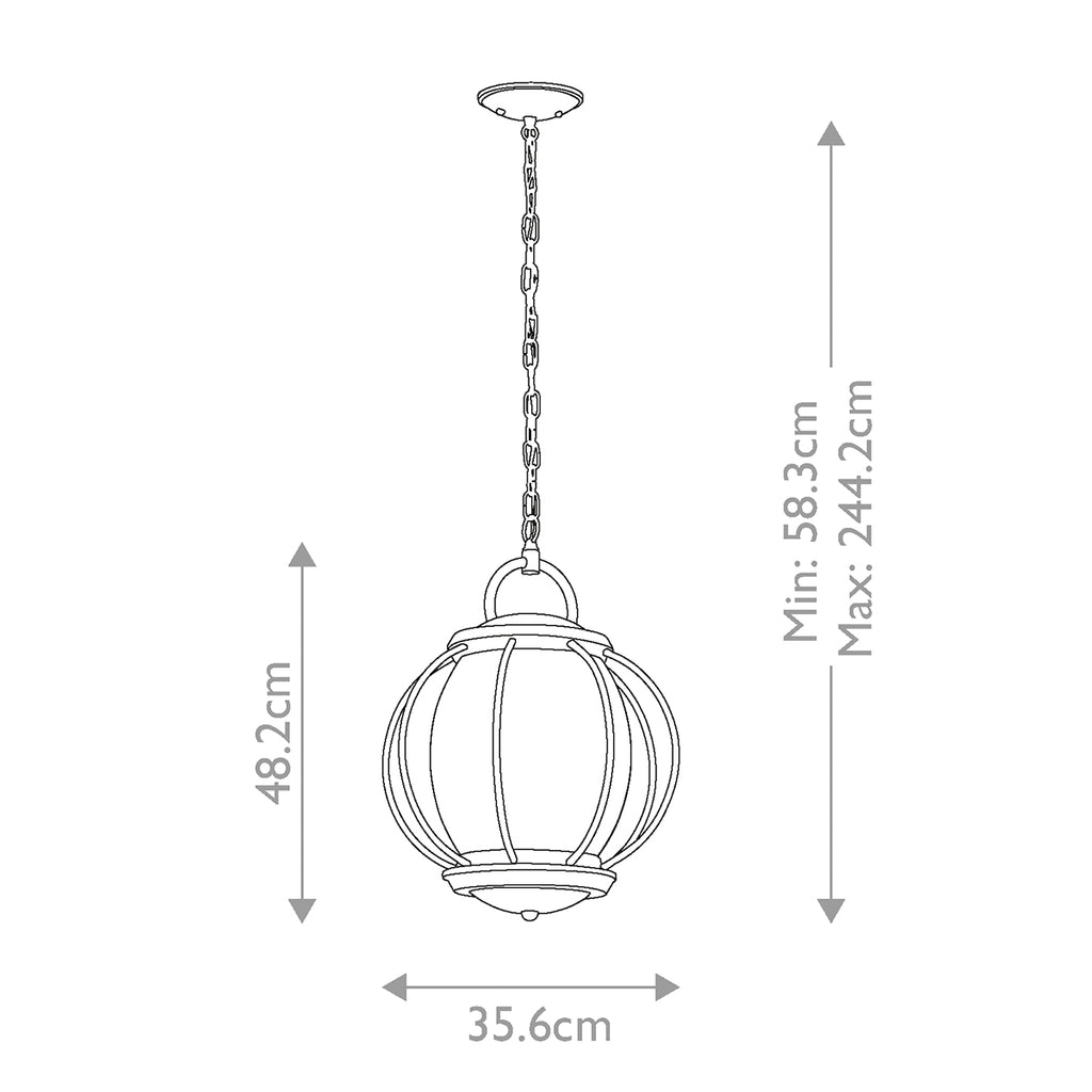 Außen-Pendelleuchte Vandalia (schwarz) 3x - Elstead Lighting