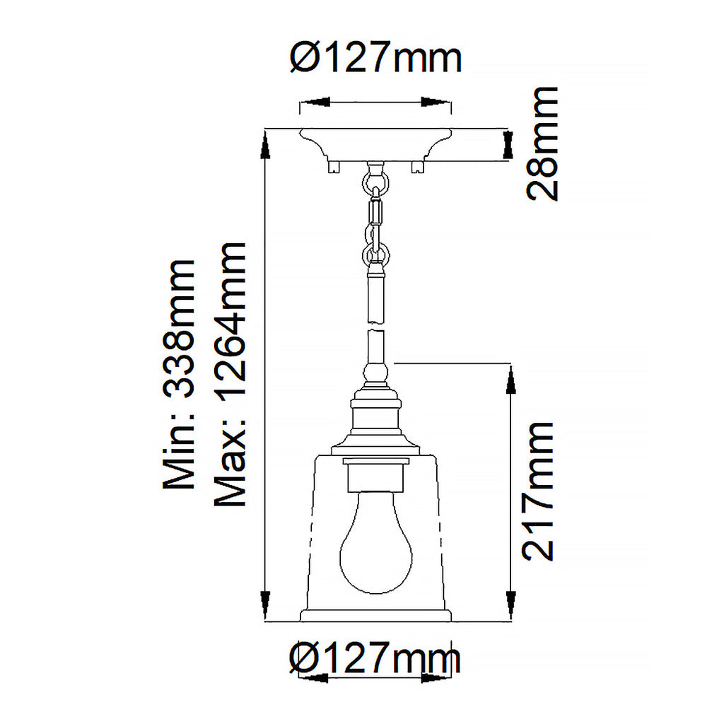 Pendelleuchte Waverly (Classic Pewter) 1x - Elstead Lighting