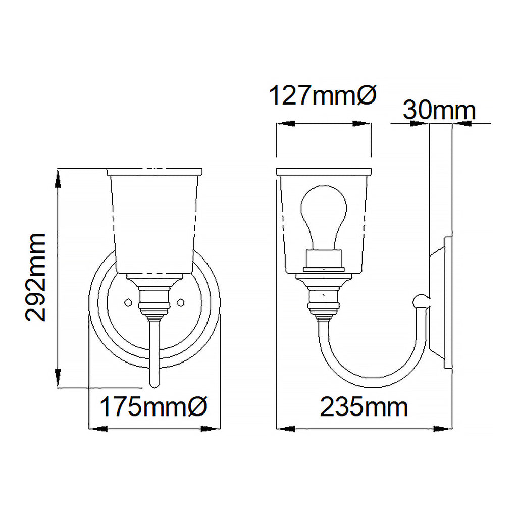 Wandleuchte Waverly (Nickel) 1x - Elstead Lighting