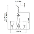Pendelleuchte Waverly (messingfarben) 3x - Elstead Lighting