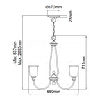Pendelleuchte Waverly (messingfarben) 5x - Elstead Lighting