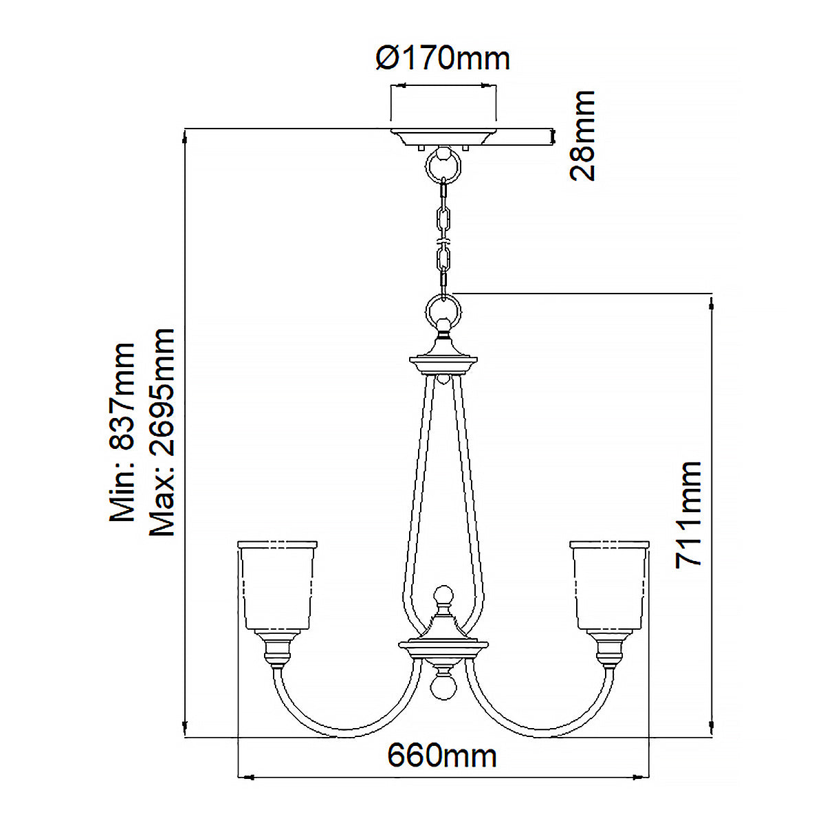 Pendelleuchte Waverly (messingfarben) 5x - Elstead Lighting