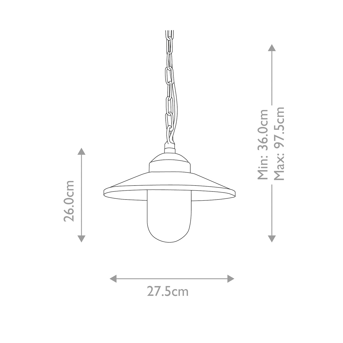 Außen-Pendelleuchte Klampenborg (schwarz) 1x - Elstead Lighting