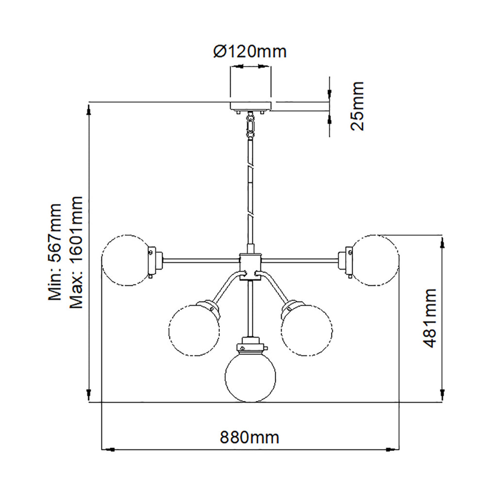 Pendelleuchte Kula (Nickel) 9x - Elstead Lighting