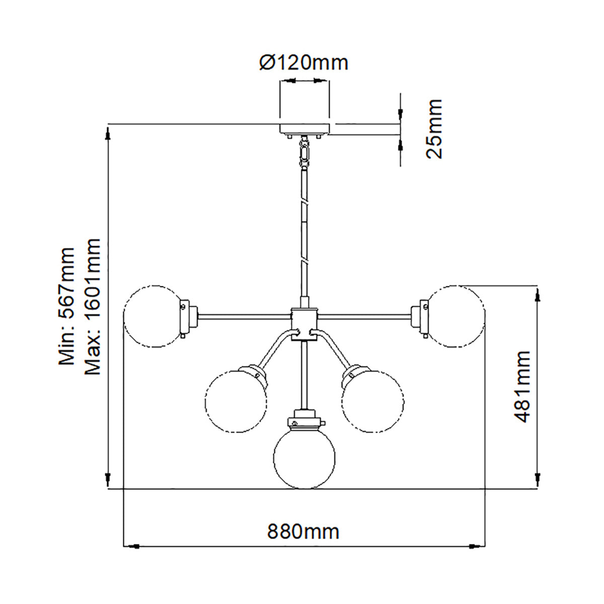 Pendelleuchte Kula (Nickel) 9x - Elstead Lighting