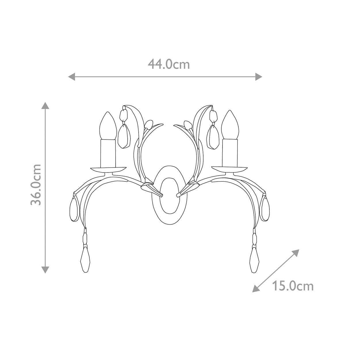 Wandleuchte Lily (Nickel) 2x - Elstead Lighting