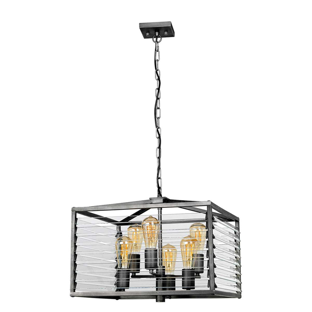 Pendelleuchte Louvre (Painted Gunmetal) 6x - Elstead Lighting
