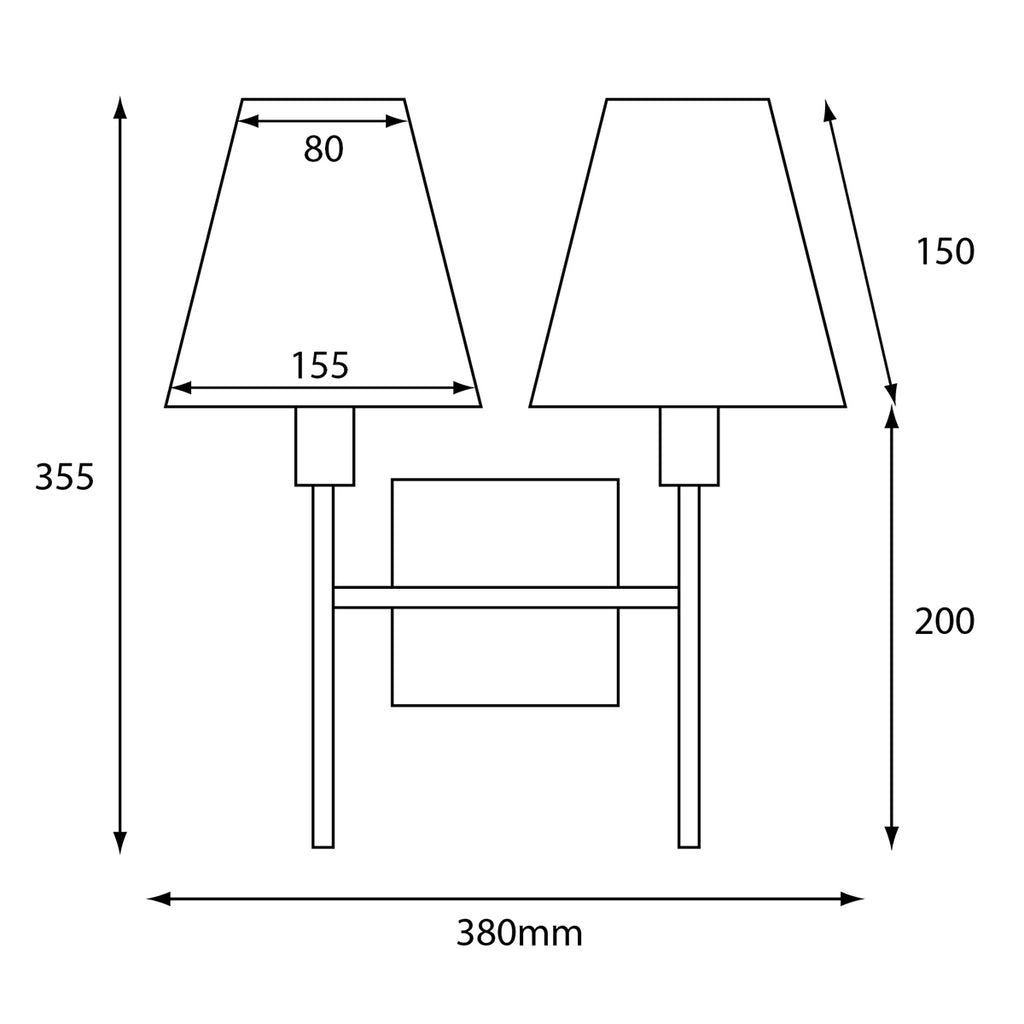 Wandleuchte Lucerne (schwarz) 2x - Elstead Lighting