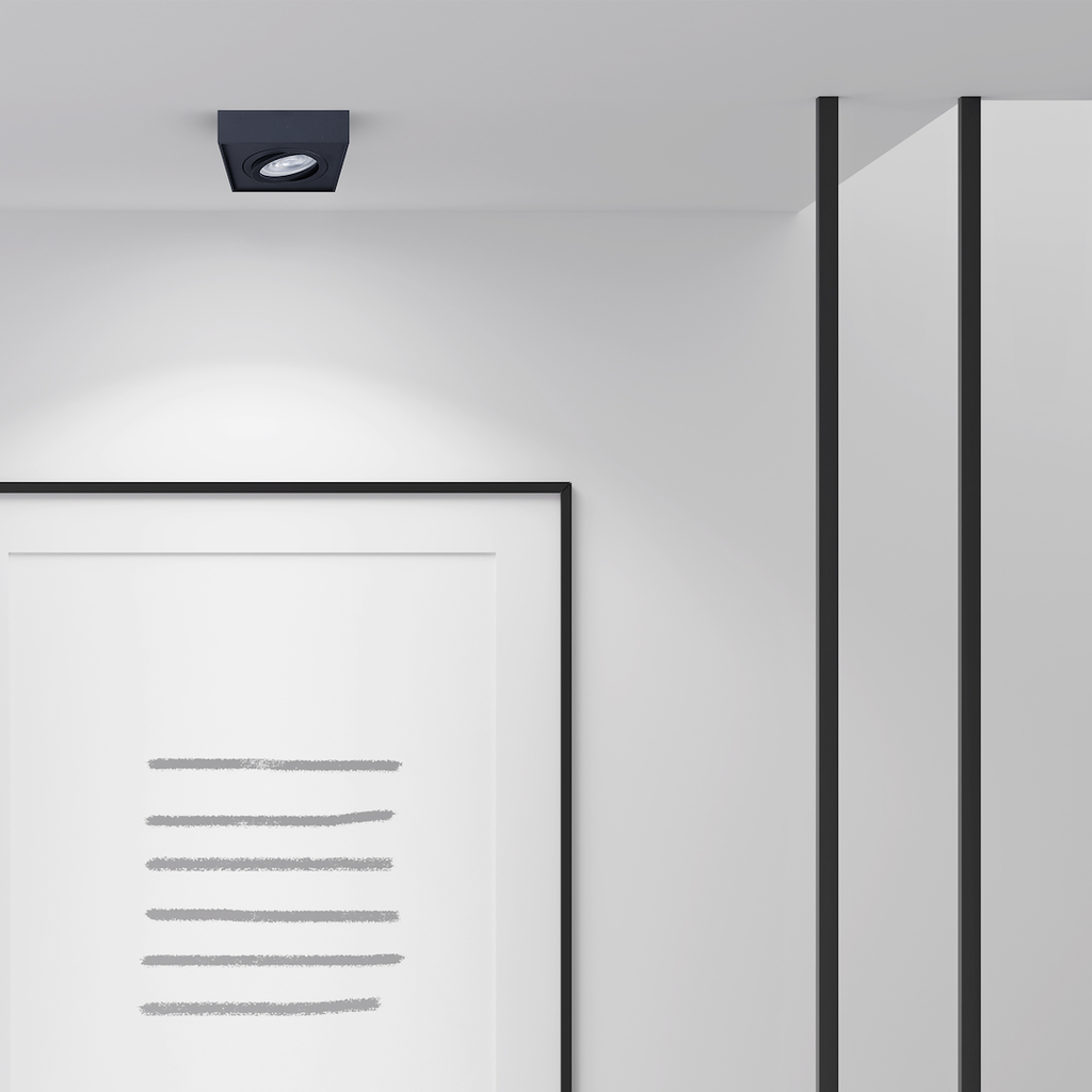 Decken-Einbauleuchte NUSA Eckig Schwarz - Milagro