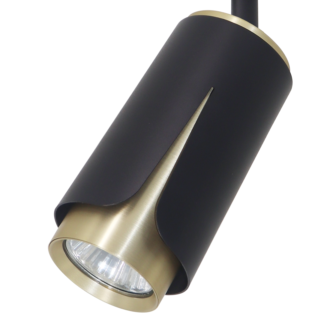3-Phasen Spot Leuchte FLOWER Schwarz & Gold (1x GU10) - Milagro