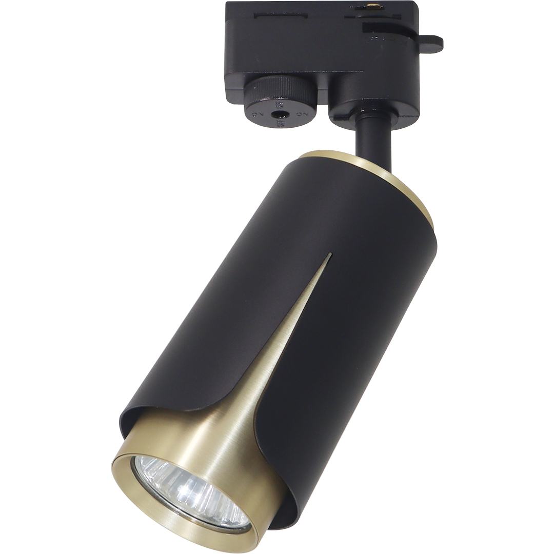 3-Phasen Spot Leuchte FLOWER Schwarz & Gold (1x GU10) - Milagro