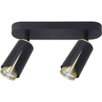 Deckenleuchte Spot Balken FLOWER Schwarz & Gold (2x GU10) - Milagro