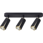 Deckenleuchte Spot Balken FLOWER Schwarz & Gold (3x GU10) - Milagro